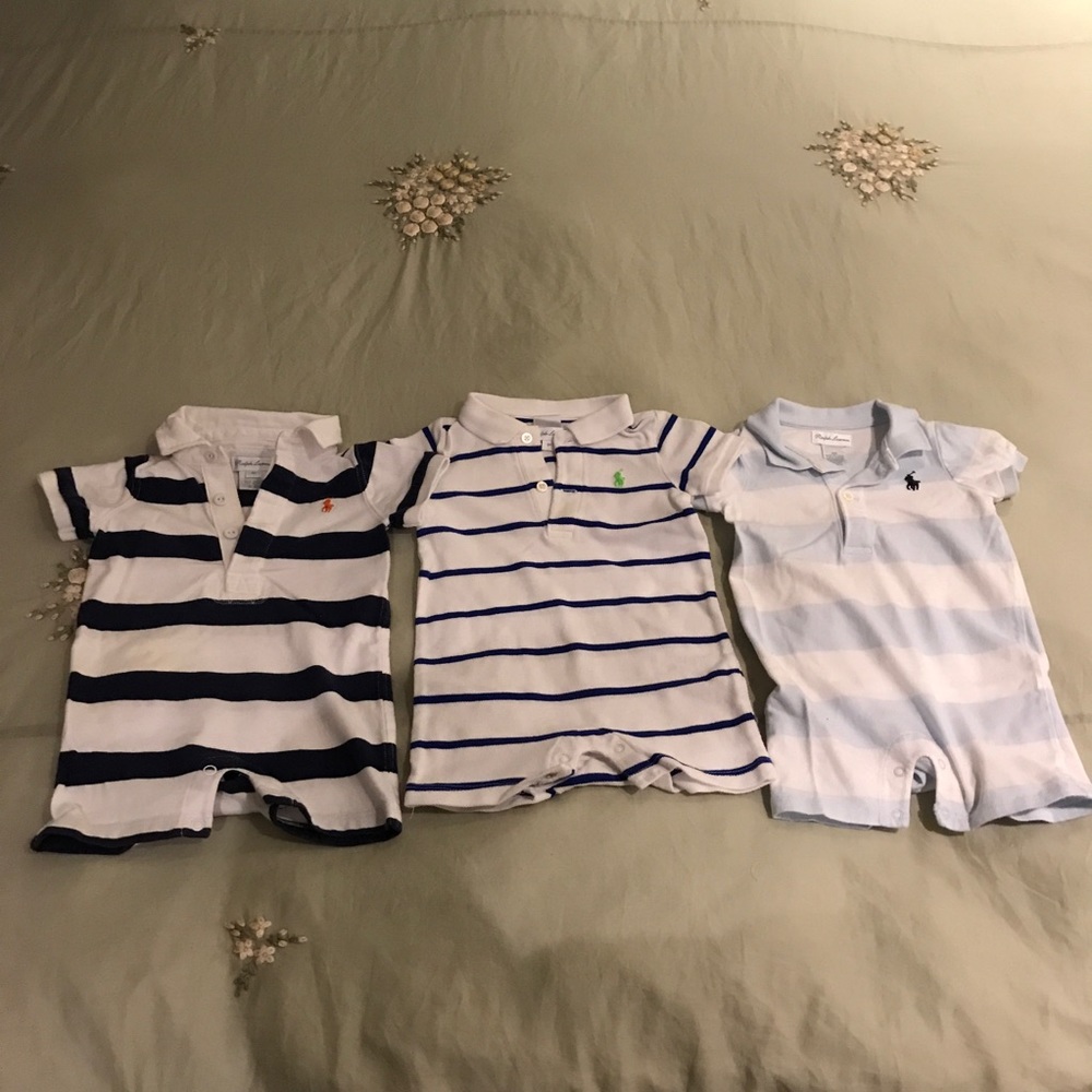 Set of 3 Ralph Lauren Short Polo Onesies